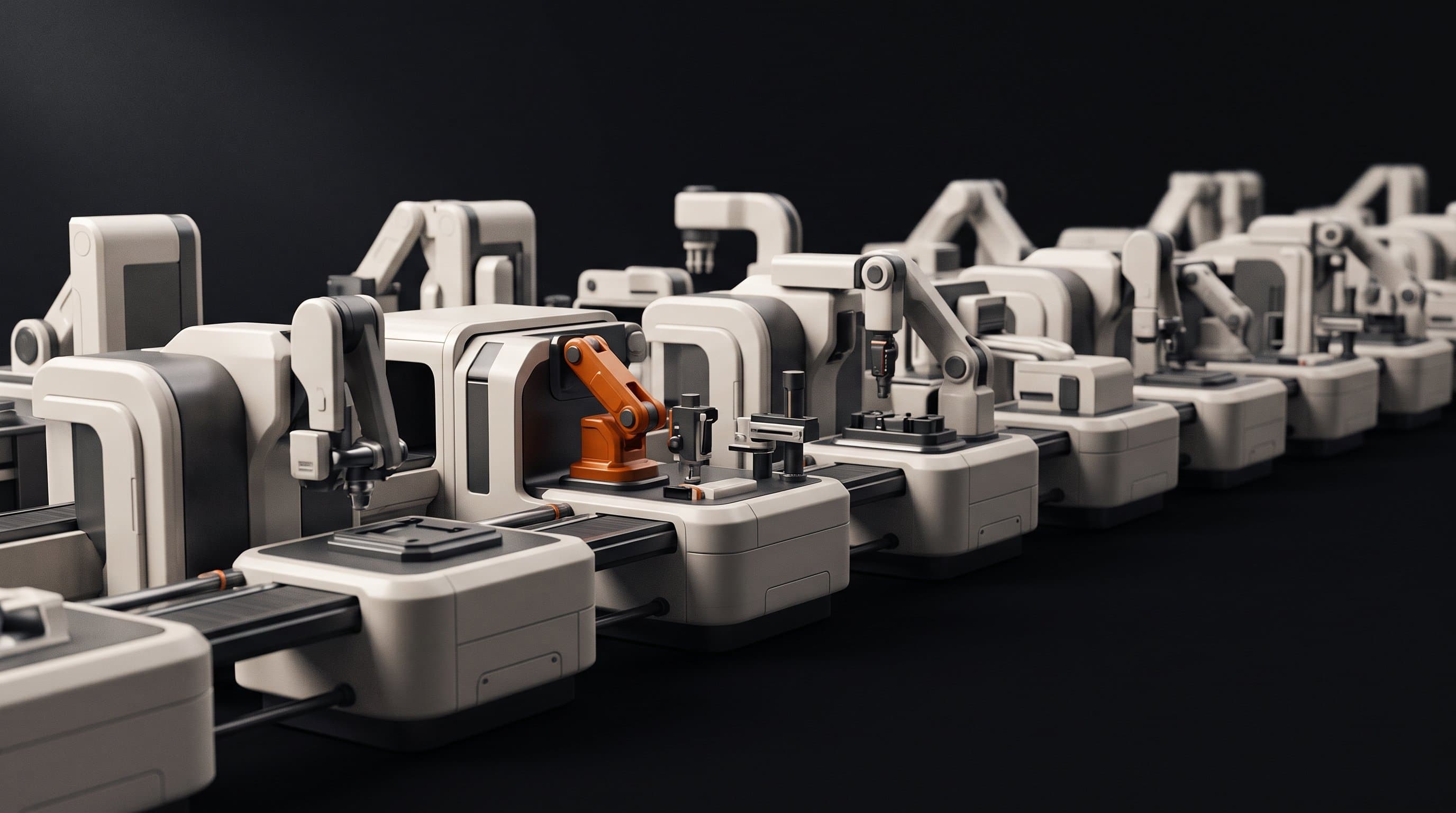 Manufacturing AI visual with connected factory machine modules