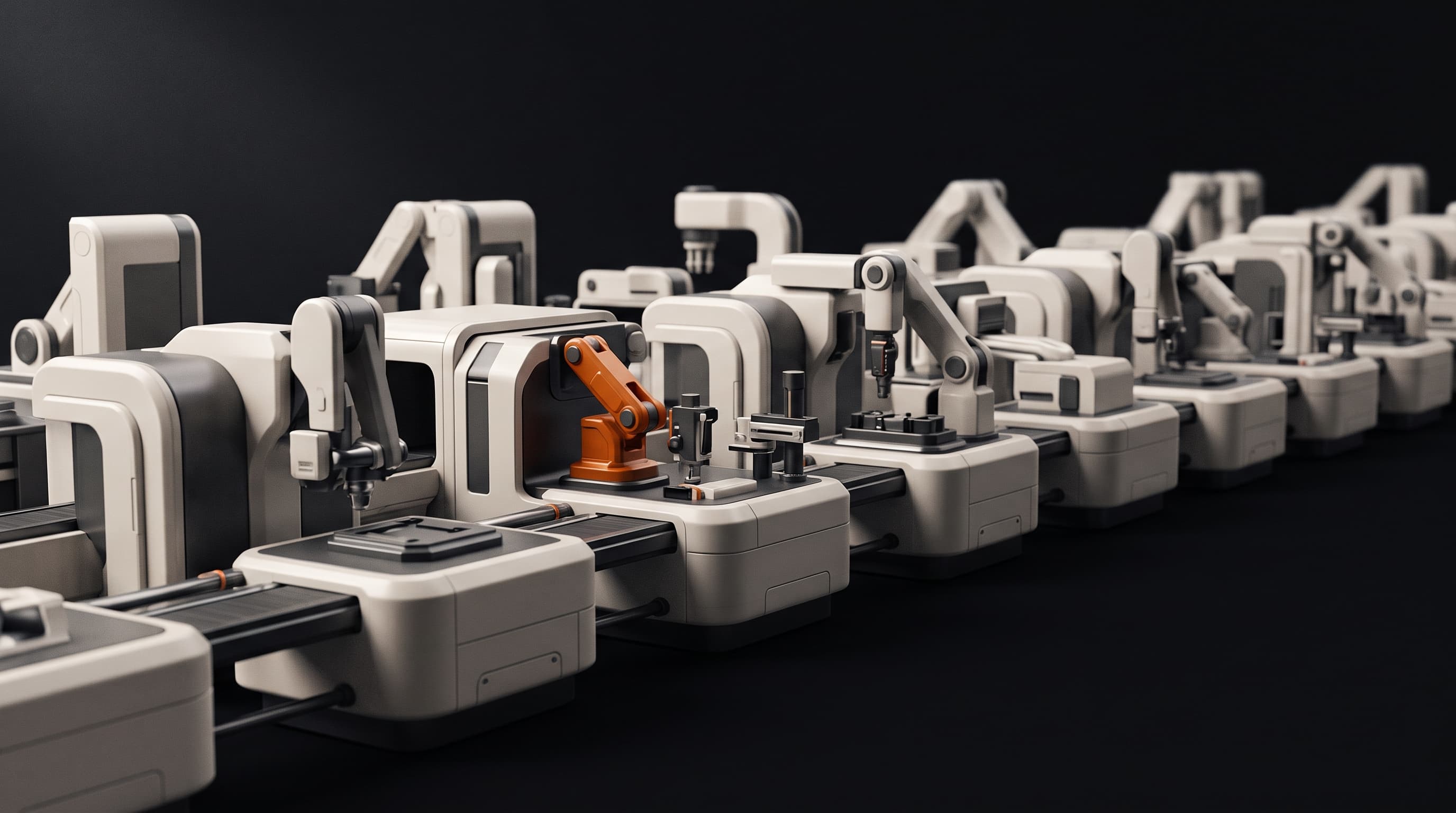 Manufacturing AI visual with connected factory machine modules